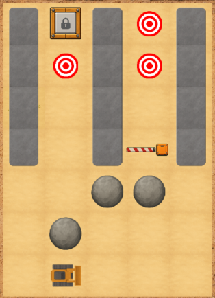 Level mit Schalter, Schranke und Schloss aus DoozerQuest